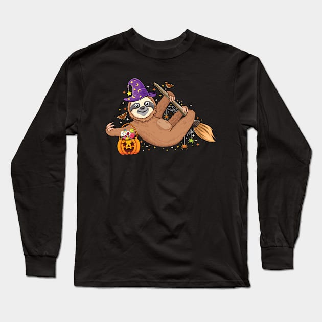 Funny animal Halloween Sloth Lovers Cute Halloween sloth Long Sleeve T-Shirt by UNXart